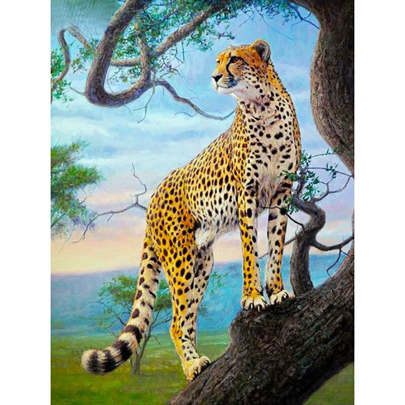 DIY 5D алмазная живопись снежные барсы Алмазная вышивка пейзажи животные вышивка крестиком полная круглая дрель домашний декор подарок
