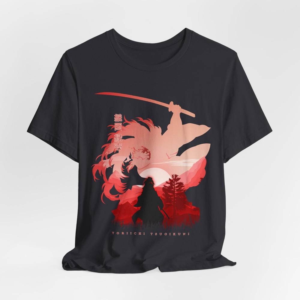 Футболка Demon Slayer, Футболка с силуэтом Ёриичи Цугикуни, Подарок с аниме-артом, Японский