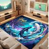Astronaut Space Theme Soft Crystal Velvet Rug Custom Name & Text Print Non Slip Floor Rug for Bedroom Living Room