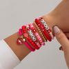 Ingemark 10 Styles Romantic Soft Ceramic Acrylic Beads Letter Chain Bracelet Boho Sweet Heart Bangles Y2K Aesthetics Jewelry New