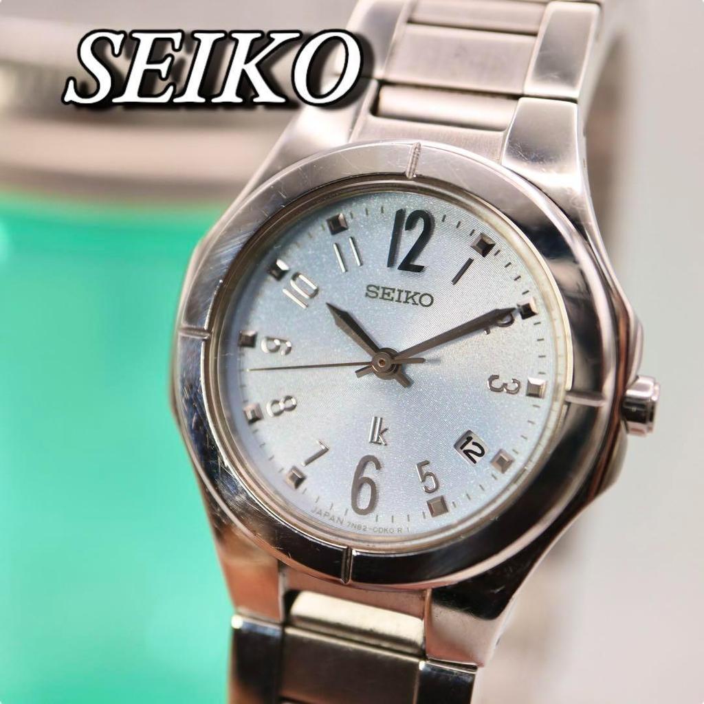 [USED] Good Condition SEIKO Lucia Round Date Silver Women's Watch 1201