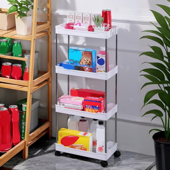 Тележка для хранения на колесах с возможностью блокировки, большая вместимость, несколько