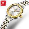 OLEVS 5888 Gold Watches for Women Solid Steel Strap Fashion Square Dial Elegant Woman Watch Original Quartz Ladies Wristwatches