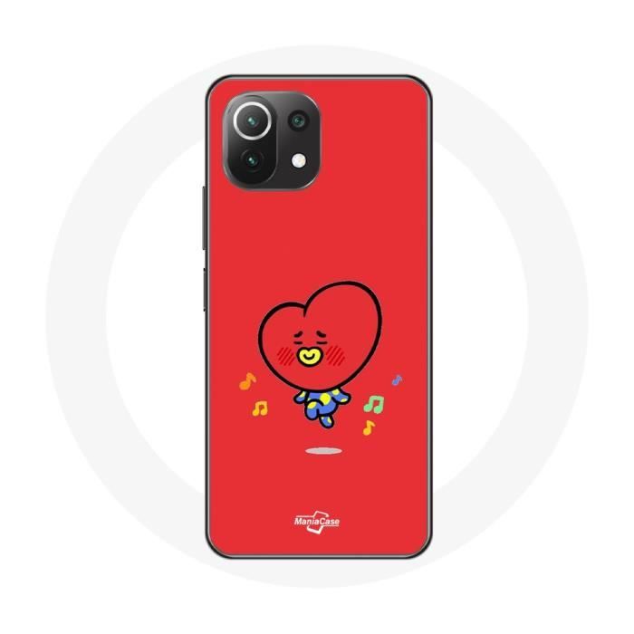 Case for Xiaomi Mi 11 Lite BTS Bangtan Boys BT21 TATA V Red Background
