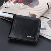 Baellerry Men Short Wallets Fashion Design Artificial Leather Trifold Wallet Business Vintage Card Holder Purse