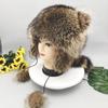 Women Fluffy Raccoon Fur Hat Cat Ears Bomber Hats Winter Warm Outdoor  Fur Cap with Tail Thick Cute Snow Hat