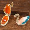 Swan Mini Jewelry Storage Box Inlaid Gem Organizer Exquisite Earrings Ring Storage Jar Dresser Display Unique Festival Gift