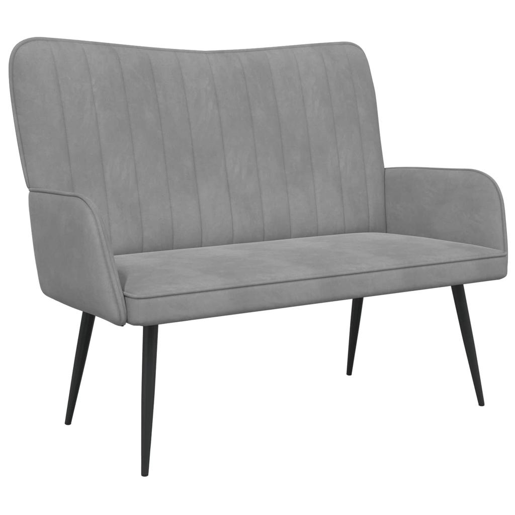 2 Seater Sofa Light Grey 115 x 61 x 87 cm Velvet (V)