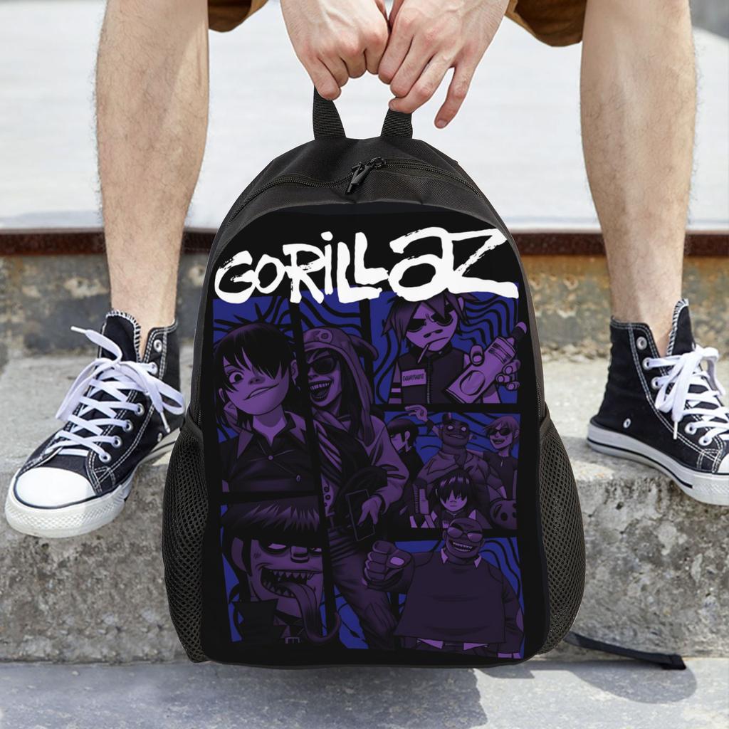 Gorillaz Backpack Female Polyester Sport Backpacks Print Kawaii School Bags Rucksack