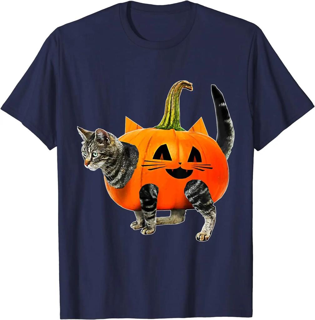 Funny Halloween Jack-O-Lantern Pumpkin Cat Shirt for Unisex T-Shirt for Unisex Women Graphic T Shirts Unisex Clothing Shirts for Unisex