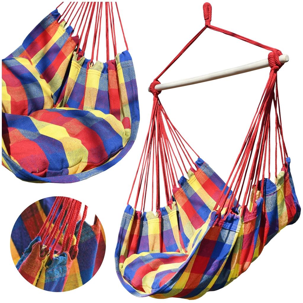 Garden hammock, Brazilian chair, swing, boho hanging chair + pillows