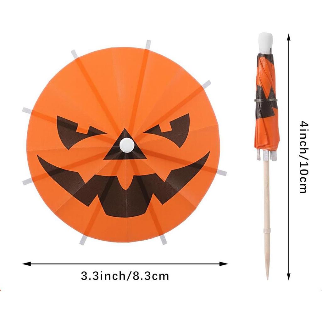 Tropical Cake & Cocktail Decoration Set: Coconut Tree, Umbrella, Insert Cards