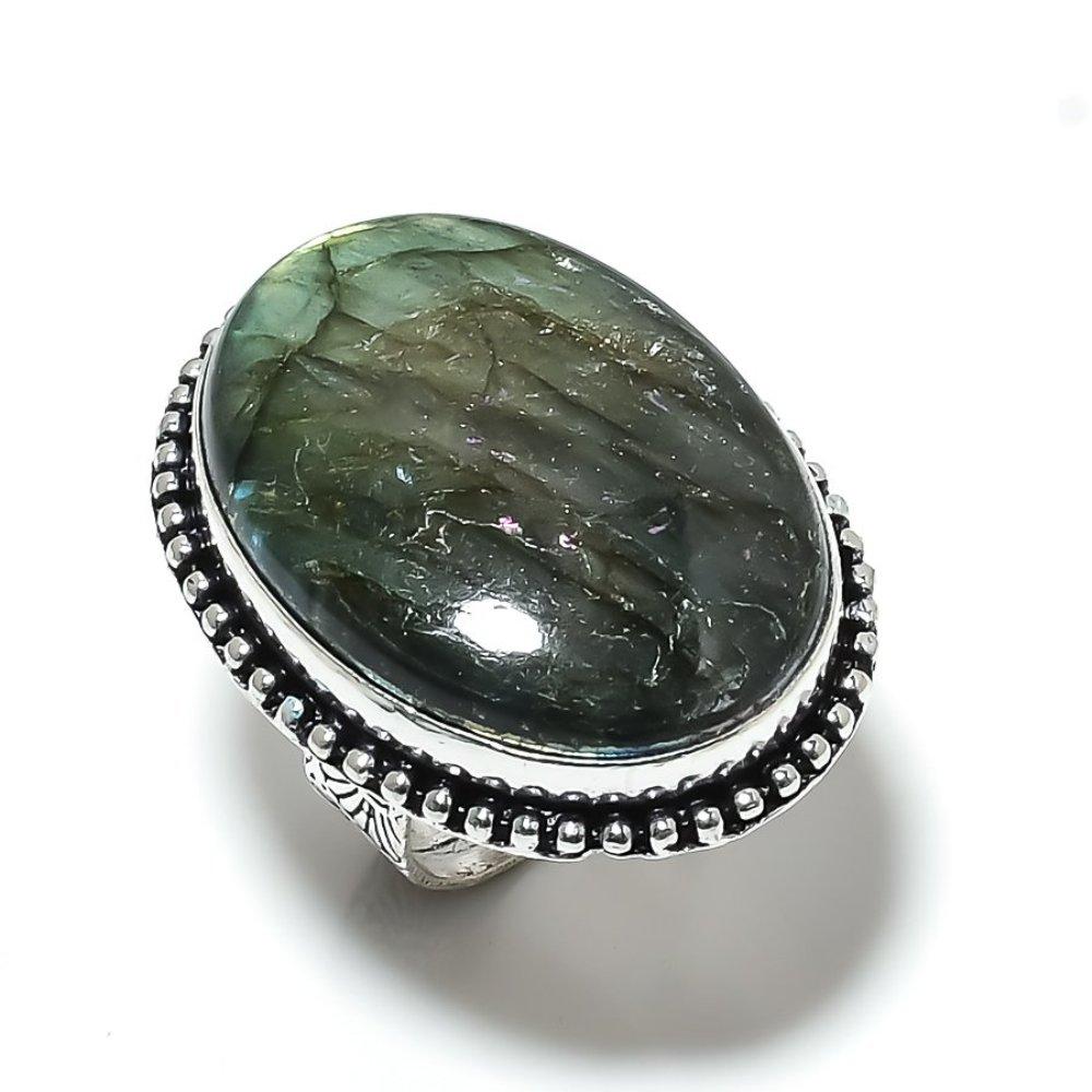 Labradorite Gemstone 925 Sterling Silver Gift Jewelry Ring Size 7