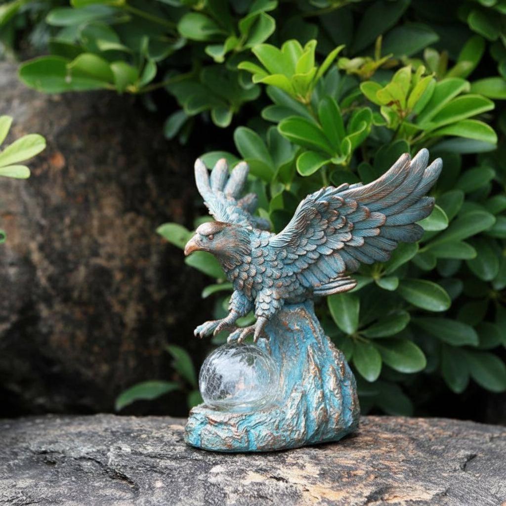 Solar Eagle Statue Light Auto On/deactivate Eagle Figurine Lamp for Garden