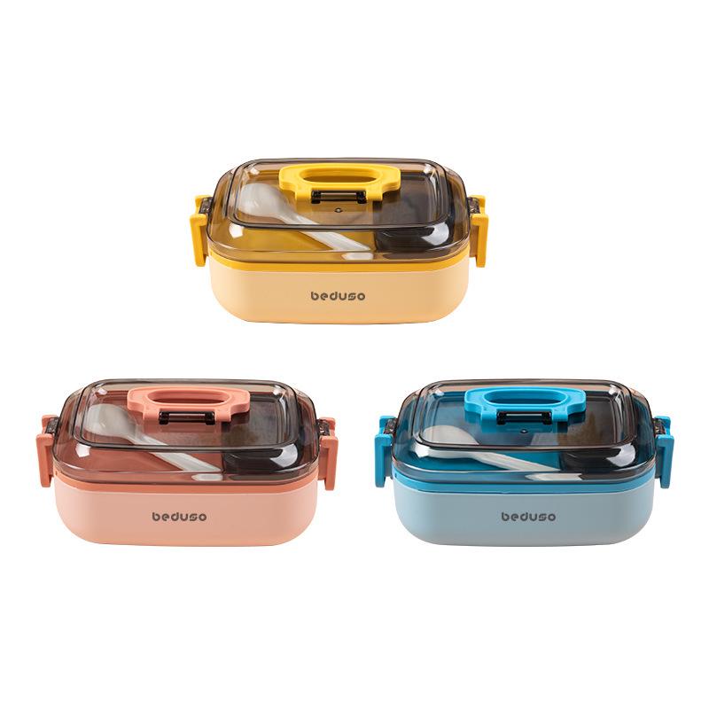 Compact Stainless Steel Bento Box - Cute, Portable, Microwave-Safe, Compartmented Lunch Container for Weight Loss Meals