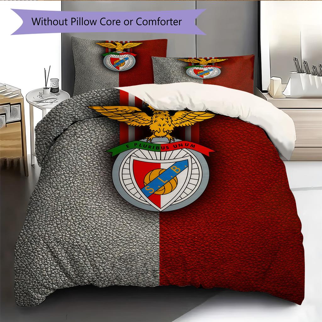 SL Benfica Pattern Bedding Quilt Set Home Decoration Gift (1 * duvet cover + 2 * pillowcase without core)