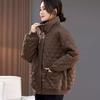 High-End European Style Plus Size Short Down Cotton Coat for Women, Autumn Winter Casual Warm Cotton-Padded Jacket