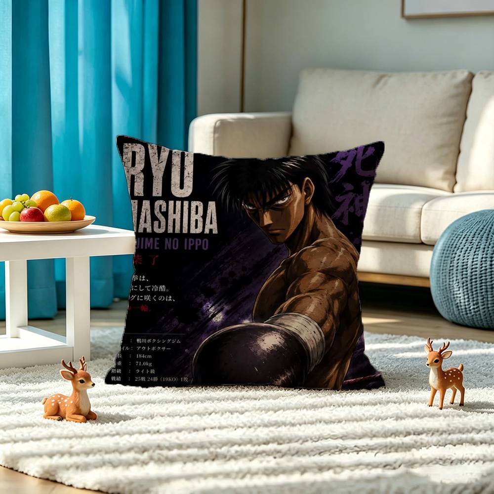H-Hajime no Ippo Square Double-Sided printed Pillow Case Bedroom Bedside Pillow Sofa Cushion Cover