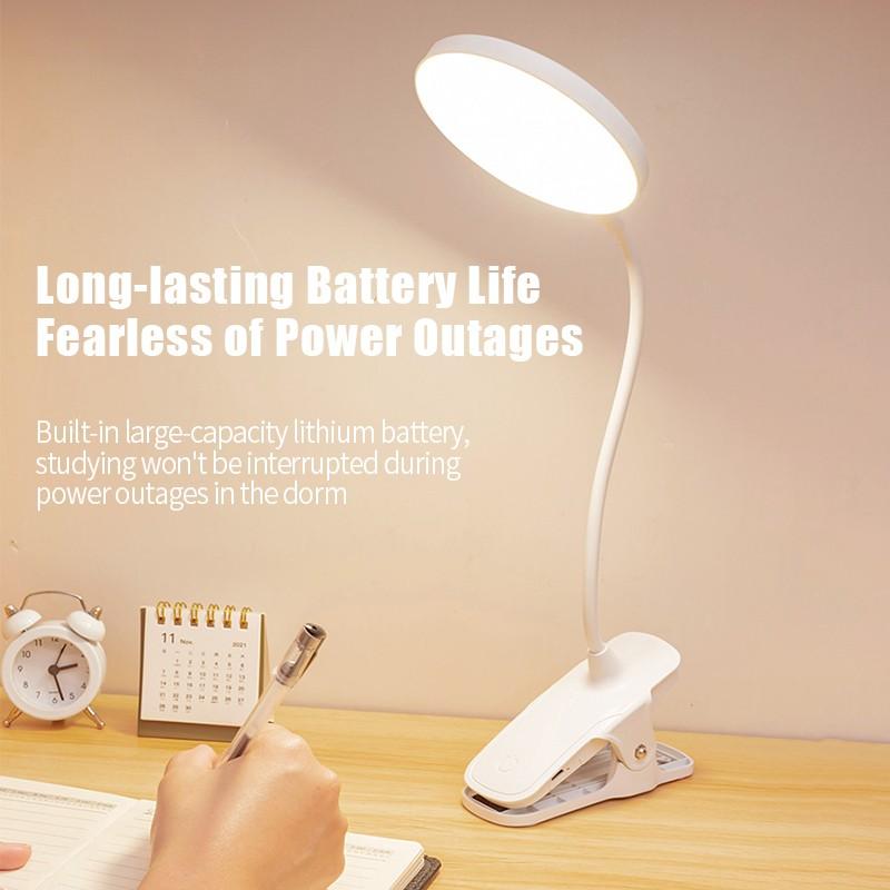 Защита глаз светодиодная настольная лампа с 3 режимами освещения перезаряжаемый ночник регулируемый светильник для чтения спальня зажимного типа для прикроватной тумбочки студенческого общежития