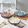 Тарелка для суши в стиле ретро с цветами Творческая домашняя фруктовая тарелка Вкусные блюда Керамические тарелки Легкая роскошная китайская посуда для пельменей