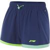 Li Ning Running Series Logo Эластичные удобные дышащие свободные спортивные шорты женские шорты темно-синие флуоресцентно-желтые зеленые AKSU334-2
