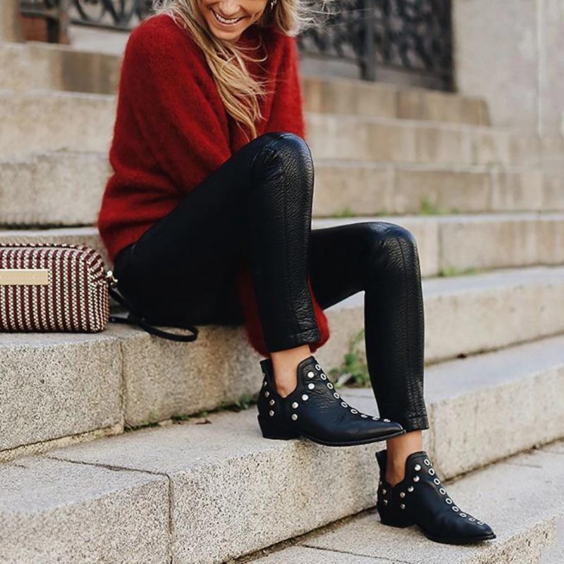 Дизайнерские женские ботильоны, осенние, высококачественные, с заостренными заклепками, стильные, модные, женские, кроссовки, 2025 г., новинка