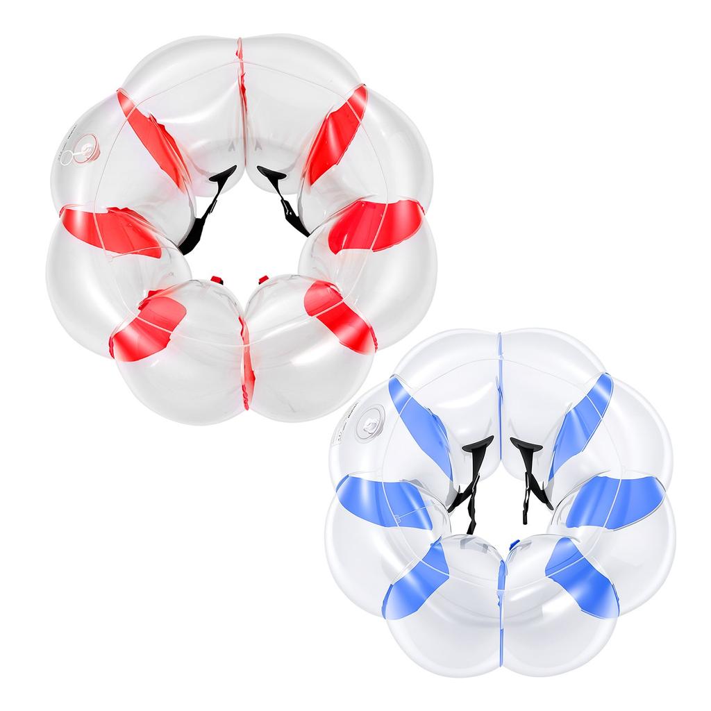 VEVOR 4 Pack Inflatable Bumper Balls 0.9m+1.2m Bubble Kids Teens Blue+Red, for Backyard, Camping, Picnic, Park, Lawn, Outdoor Team Gameplay