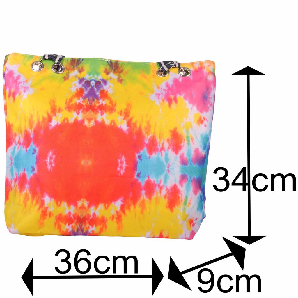 Strandtasche Batik Tie Dye mit Reißverschluss