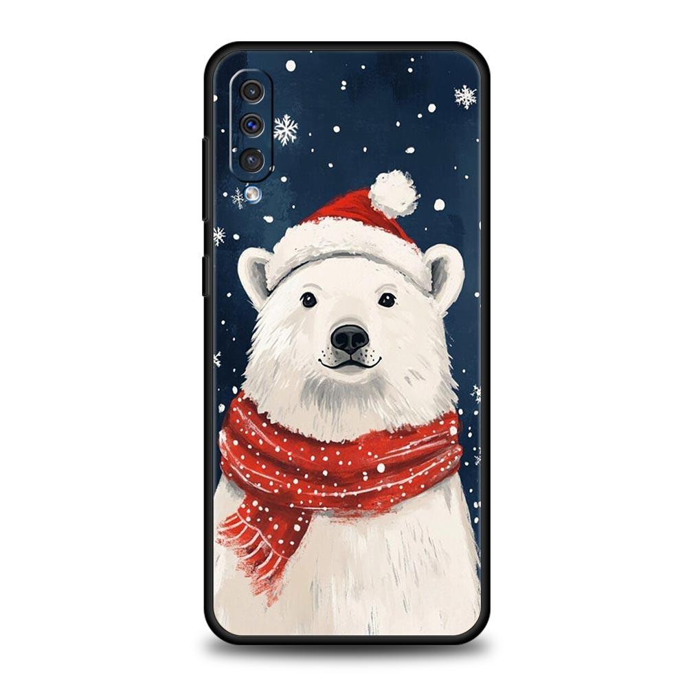 Чехол для телефона с белым медведем Для Samsung A56 A36 A26 A54 A52 A24 A14 A50 A72 A70 A06 A12 A22 A34 A42 A32 A04s A16 5G Чехол