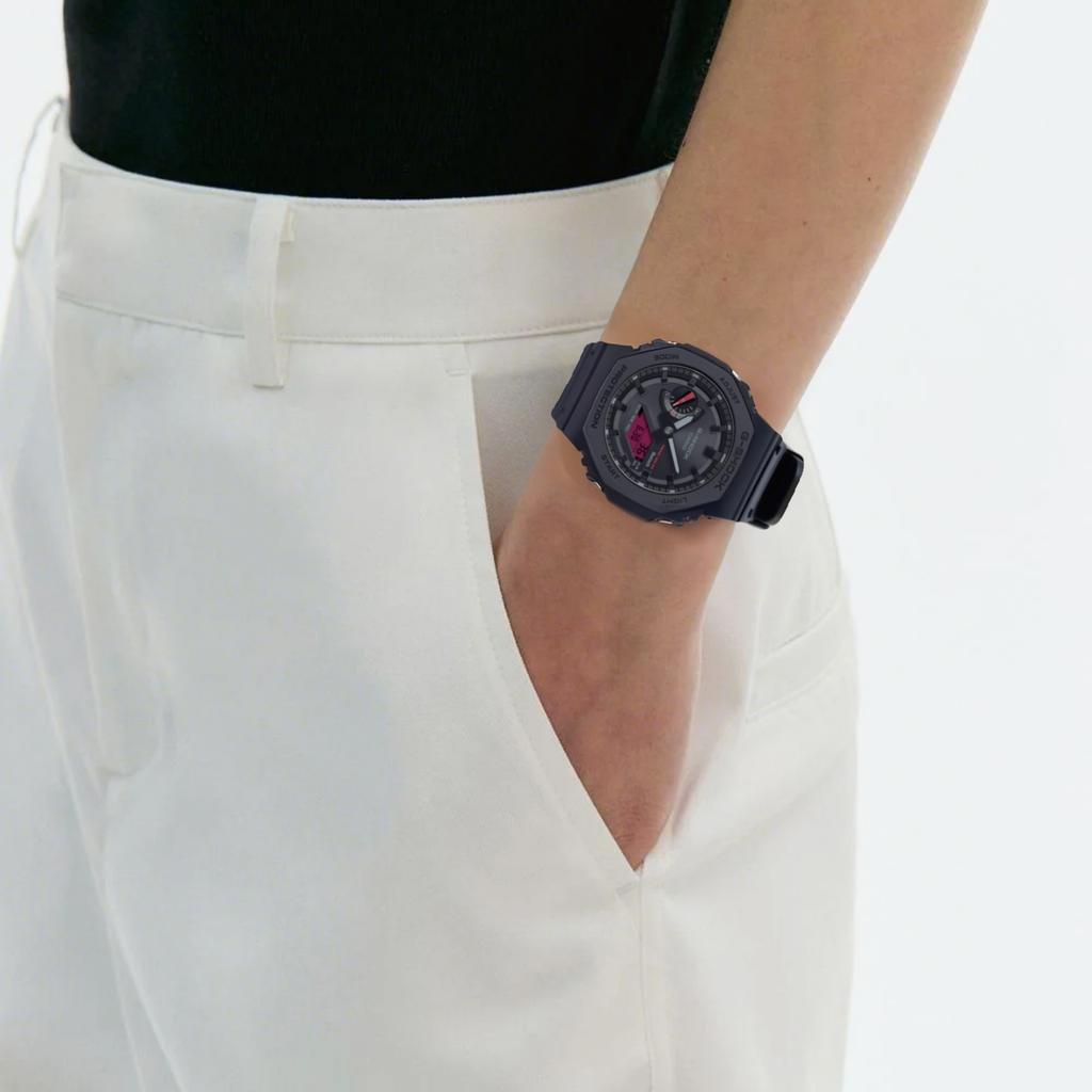 Casio G SHOCK Кварцевые Часы Ремешок из Смолы Мужские Часы Черный Циферблат GA-B2100BBR-1A