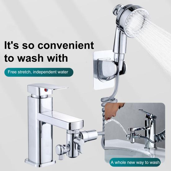 Водосберегающий внешний душевой комплект с пружинным шлангом, многофункциональная насадка для смесителя для раковины, гибкий пружинный дизайн, смеситель для раковины