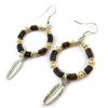 [N8367] - Brown Beige 'Navajos' Designer Earrings