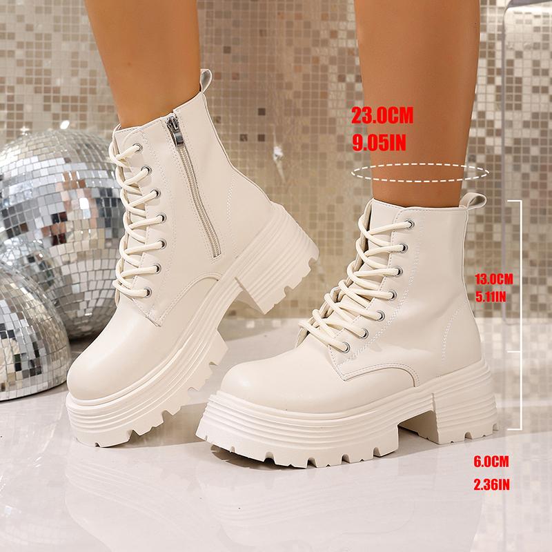 Женские ботильоны на массивной платформе, осенне-зимние, черные, из искусственной кожи, короткие ботильоны, женские, большого размера 42, на толстой подошве, мотоциклетные ботинки