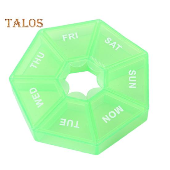 Еженедельный органайзер для таблеток с 7 отделениями, портативный дорожный футляр для таблеток, дозатор для приема лекарств один раз в день, ящик для хранения капсул