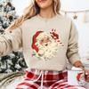 Christmas Crewneck Vintage Santa Sweatshirt Retro Holiday Claus Autumn and Autumn and Winter Long Sleeve Thermal Women's Hoodie