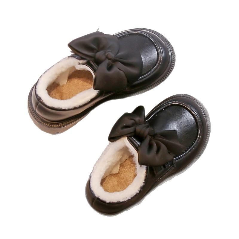Girls winter shoes cotton leather shoes winter new children beanie shoes girls princess big cotton shoes velvet loafers