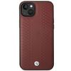 Etui do iPhone 14 BMW Leather Diamond Pattern burgundowy