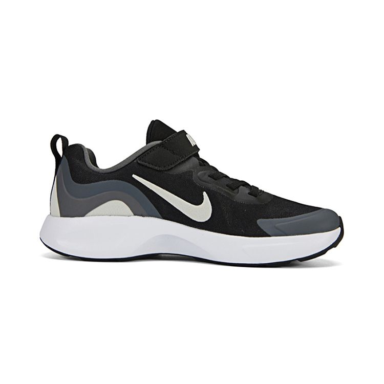 Nike Wearallday Кроссовки для бега для детей с круглым носком, на шнуровке, прочные, дышащие, низкие, для детей, кроссовки для бега, черно-бело-серые, CJ3817-011