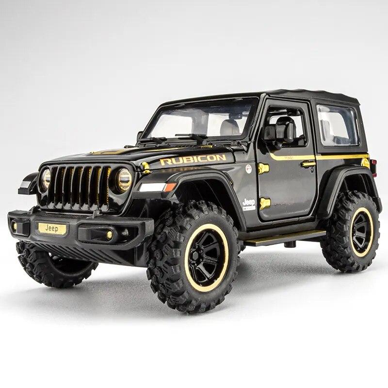 1/32 Scale Wrangler Off-Road 7 Door for Wrangler Diecast Toy Car Model, Metal Alloy Vehicle for Kids Boys Girls Adults, Doors Open, Light