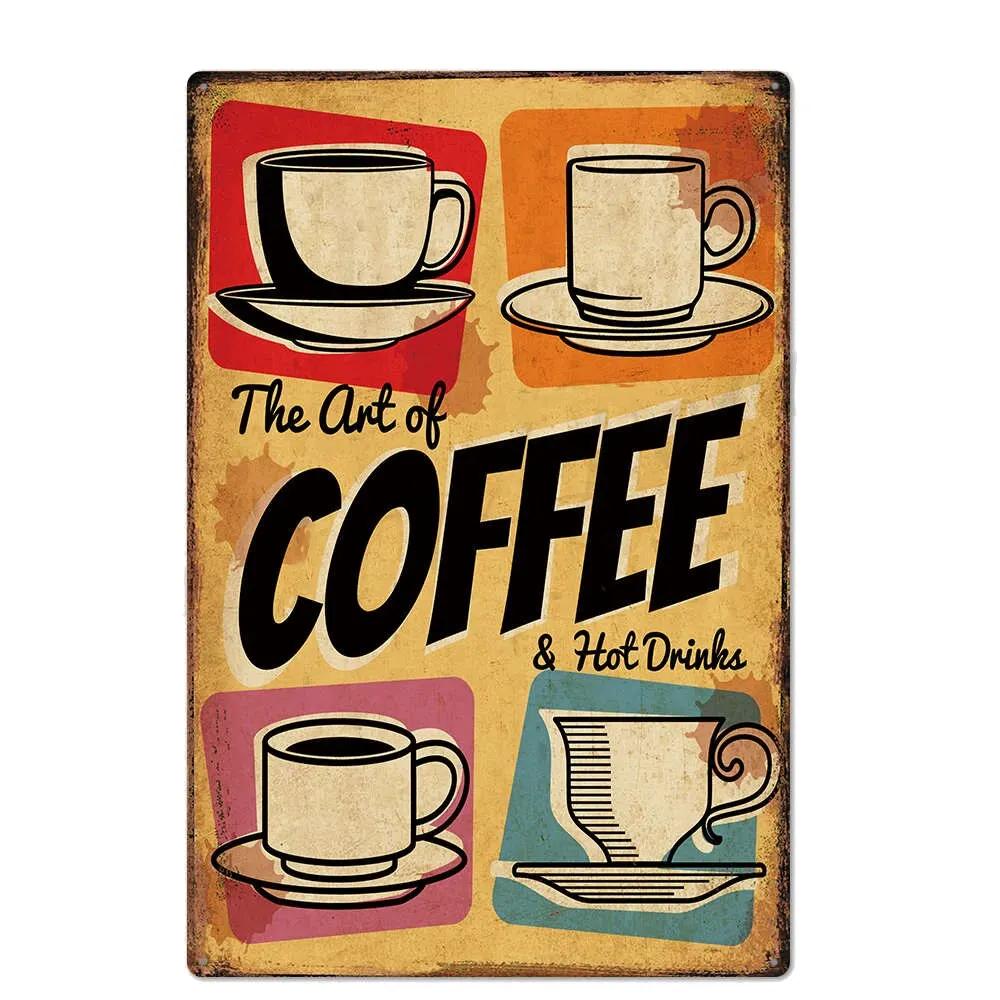 Vintage Shabby Chic Kaffee Menü Metall Zinn Zeichen Retro Home Bar Cafe Pub Taverne Wand dekoration dekorative Platte Poster für