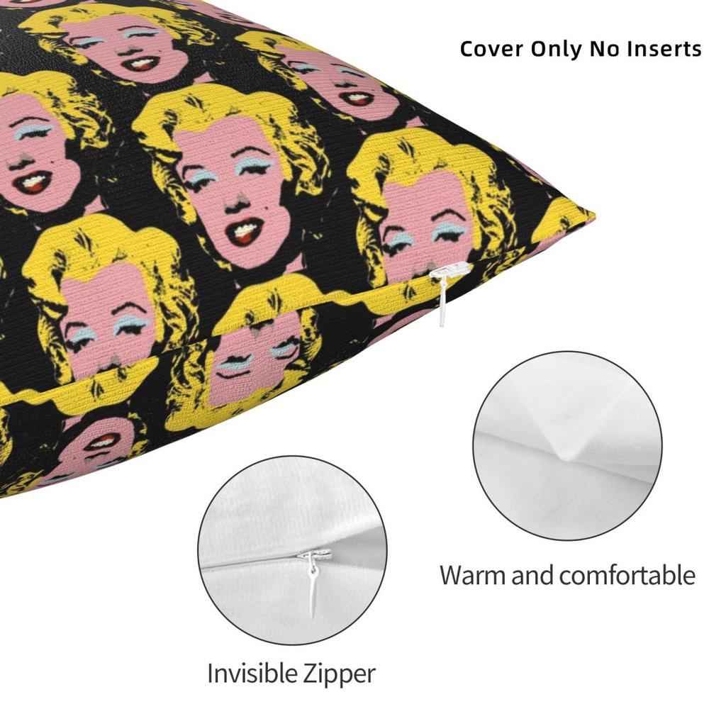 Golden Warhol Girls Square Pillowcase Cushion Cover Pillow Case Throw Pillow Cover For Home Bedroom Car
