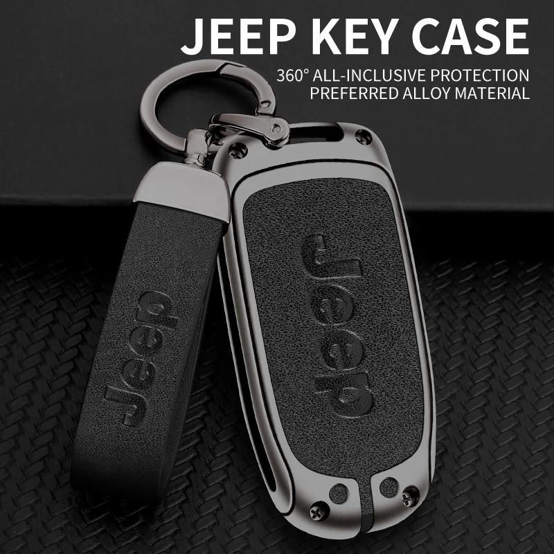 Для Jeep Сплав цинка Кожаный Чехол-футляр для Автомобильного Ключа Брелок для Jeep Renegade Compass Cherokee Grand для Chrysler 300C Wrangler Автомобильный Кондиционер