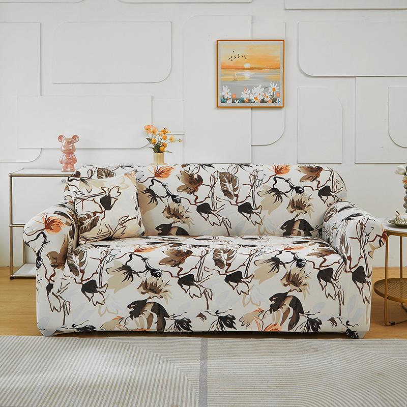 Printed Stretch Sofa Couch Cover for Living Room L Shaped Combination Chaise Sofa Slipcover Home Decor 1/2/3/4 Seats Removable