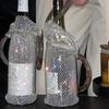 Хрустальная сумка-рукав для хранения вина Портативная Элегантная Подставка для бутылки воды Блестящие стразы Красное вино Переноска Плетеная сумка Креативный подарок