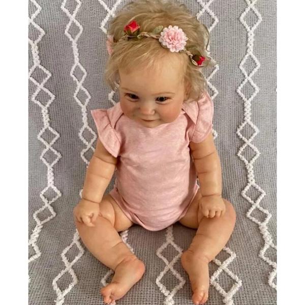 60cm Reborn Toddler Cute Girl Doll with Rooted Blonde
