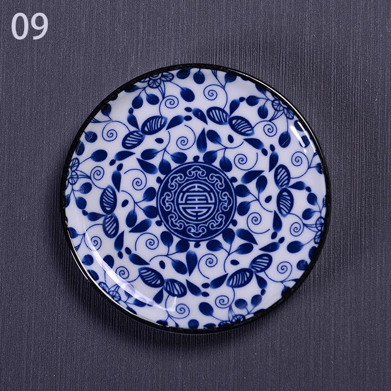 1 шт. Сине-белая керамическая подставка для чайной чашки, фарфоровая подкладка для чайной чашки, подставка в китайском стиле, изоляционная подставка, поднос