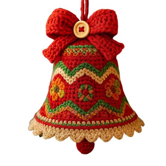 1/5 шт. Рождественский колокольчик ручной работы, вязаный Санта-Клаус, вязаный крючком, праздничное украшение, домашний сезонный декор