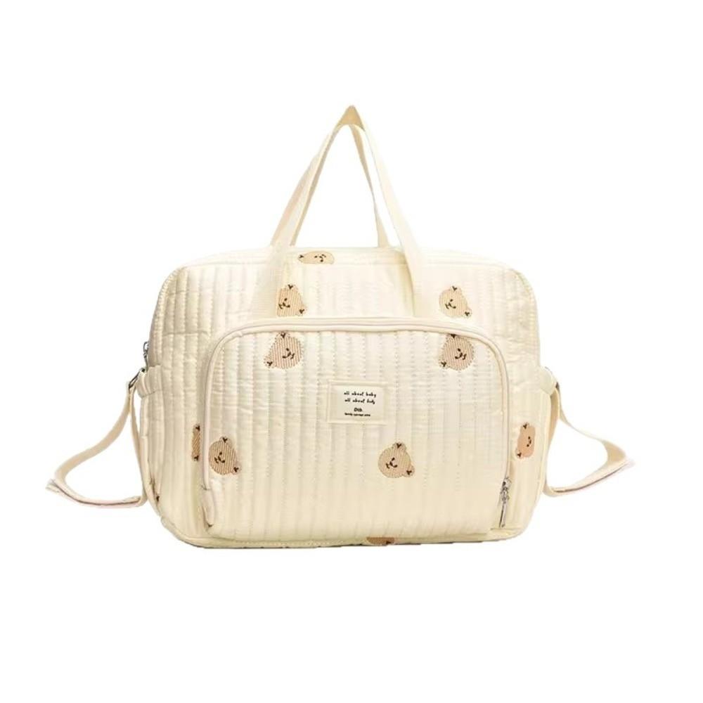 New Cute Bear Organizer Bag Embroidery Large Capacity Handbag Mommy Bag Maternity Pack Diaper