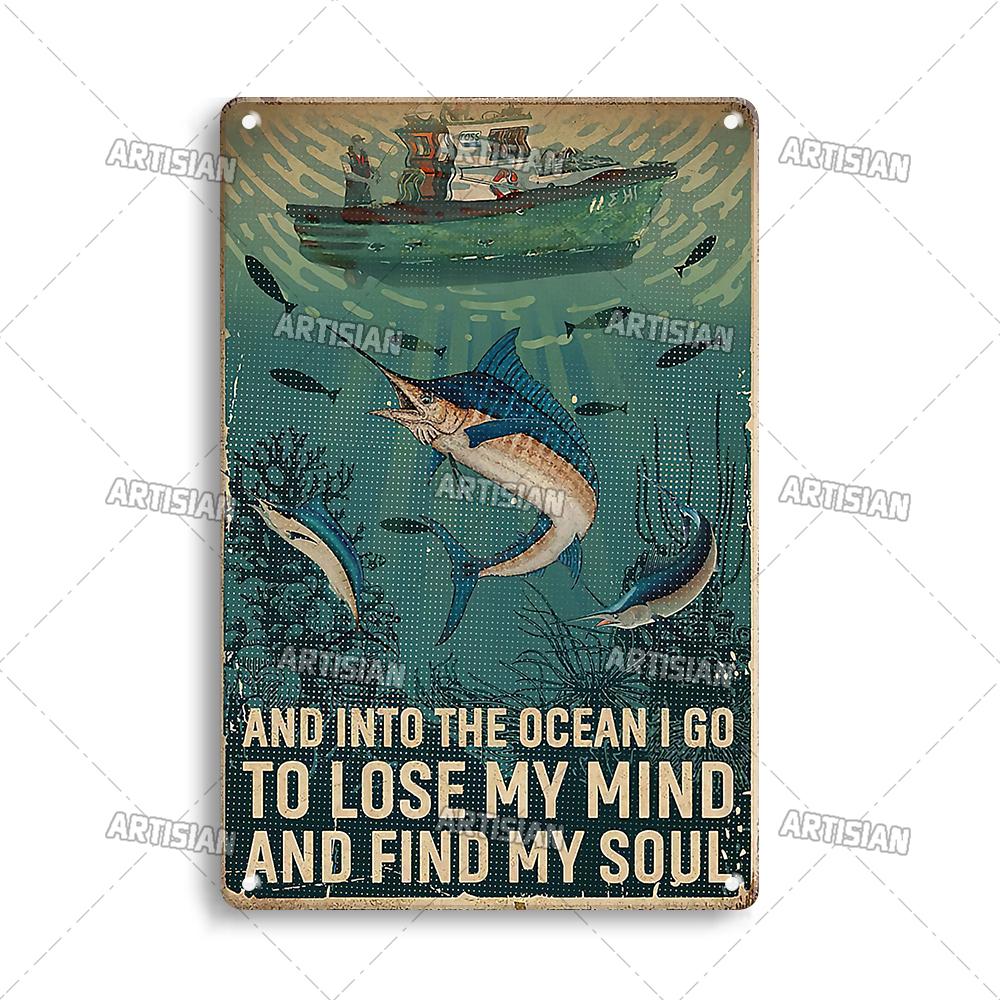 Художественный Плавание Металлический Знак Дайвинг Жестяной Плакат Спорт Океан Декоративная Тарелка Настенный Декор Гараж Бар Паб Клуб Отель Кафе Кухня