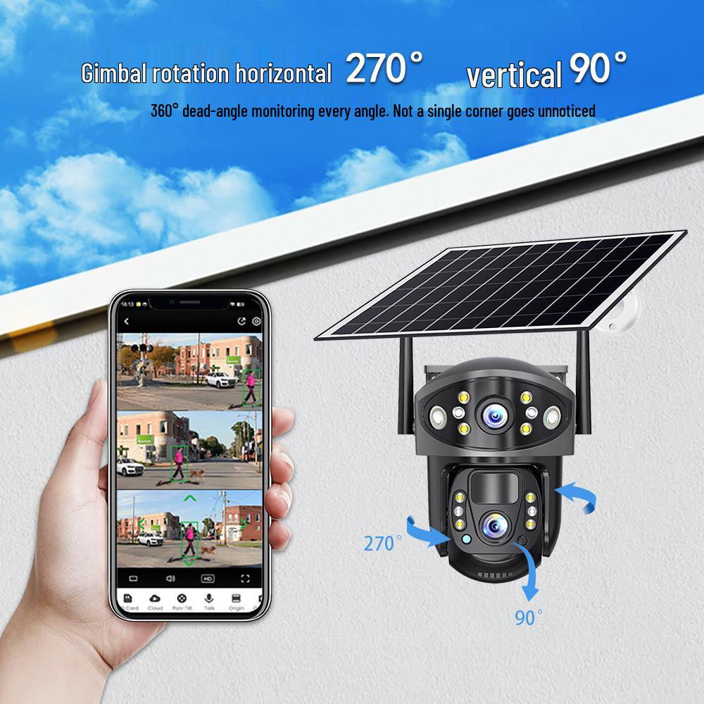 V380 Solar HD Night Vision Waterproof Smart Camera with Two-Way Audio